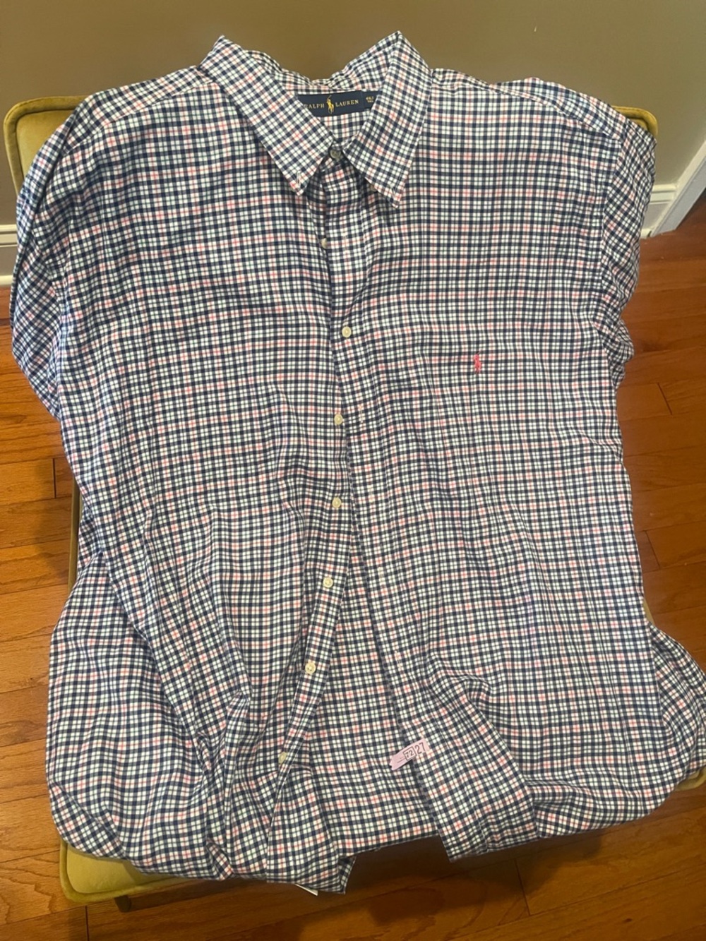 Ralph Lauren Men's Multi-Color Check Button-Down Shirt - Blue/White/Red